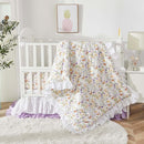 Brandream Wildflower Butterfly Crib Bedding Sets for Girls Nursery Set 3-Piece Farmhouse Quilt Comforter Set, Baby or Toddler Fitted Sheet, Double Crib Skirt, Cotton by TinyTreasures Baby Boutique