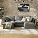 mopio Oversized Modular Sectional Sofa with Fully Removable Covers and Storage, Convertible U, L-Shaped and Sleeper Sectional, Modern Couches with Ottoman Chaise (Stone Gray Fabric, 5 Seats, U) by CozyNest Decor