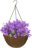 Panacea 82303 Woven Resin Hanging Baskets, Espresso, 14" Dia. Each, 4 Pack (4)4 by GreenHaven Gardens
