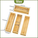 BAMEOS Silverware Organizer, Utensil Drawer Organizer, 4 Slots Kitchen Drawer Organizer, Bamboo Flatware Organizer for Drawer in Natural by CozyNest Decor
