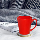 DISCOUNT PROMOS Glossy Ceramic Latte Coffee Mug 12 oz. Set of 10, Bulk Pack - Perfect for Tea, Espresso, Cappuccino, Hot Cocoa - Red by CozyNest Decor