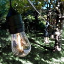Hometown Evolution, Inc. 24 Foot E26 LED Outdoor Commercial String Lights with 12 Suspended Sockets and S14 LED Filament 1 Watt Bulbs by CozyNest Decor