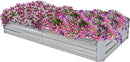 Sunnydaze Galvanized Steel Rectangular Raised Garden Bed - for Flowers, Plants, and Vegetables - Silver - 3 x 6 ft by GreenHaven Gardens