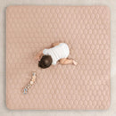 Comfy Cubs Square Kids Play Mat - 56 x 56 inches Soft Quilted Baby Floor Mat with Non-Slip Bottom - Plush Design for Toddlers' Playtime and Relaxation - Comfortable and Durable - Blush by TinyTreasures Baby Boutique
