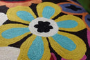 Modern Black Daisy Floral Pillow Cover Accent Flower Traditional Pillowcase Hand Embroidered Florals Couch Pillowsham Boho Outdoor Cushion Suzani Accent Pillow Wool 18x18 Inch by CozyNest Decor