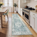 LIVEBOX Washable 2.5x8 Runner Rugs for Entryway Bathroom, Boho Kitchen Floor Mats Long Rug Runners for Hallways Non Slip, Farmhouse Low-Pile Carpet Runners for Laundry Room, Blue by TinyTreasures Baby Boutique