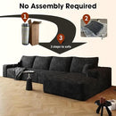 136" Sectional Couches for Living Room Modern Modular Sofa with L-Shape Couchs Upholstered Boneless Couch Deep Seat Sectional Couch with Chaise (Black, Right Facing Chaise+3Seaters) by CozyNest Decor