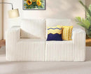 Modular Sectional Sofa 2 Seater Loveseat Modular Couch with Deep Seat Memory Foam Cloud Chair with Pillows Oversized Sectional Sofa for Living Room Bedroom (Strip White, Loveseat) by CozyNest Decor
