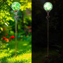 Garden Solar Lights, Decorative LED Honeycomb Glass Ball Garden Stake, Glass and Metal Outdoor Decoration, 4 x 31 Inch (Green) by CozyNest Decor