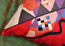 Kandinsky Modern Couch Pillow Cover - Red Flow | Abstract Pillows | Mid Century Chair Cushions | Handmade Wool Size 18x18 by CozyNest Decor