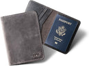 PEGAI Personalized Leather, Passport Holder For Travel | Handmade Passport Wallet Cover Case | Travel Document Holder, Passport Cover for Men, Women, and Family | Pike (Rock Grey) by TinyTreasures Baby Boutique