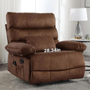 Oversized Power Recliner Chair 350lb with Hidable Cup Holders, Extra Wide Large Big Electric Recliner Chair with Lumbar Support Pillow Nursery Chair Living Room (Manual, BROWN-6002-1) by CozyNest Decor