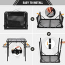 REDCAMP 35x16 Folding Grill Table for Outside with 2 Side Tables, 4 Adjustable Heights Portable Small Stand Table for Outdoor Indoor Camping Picnic BBQ by GreenHaven Gardens