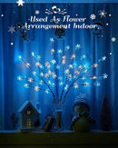 Brightown Snowflake Pathway Lights - 4 Packs Christmas Yard Lights with Small Christmas Tree, Blue & Warm White Outdoor Decorations by GreenHaven Gardens