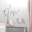 Lambs & Ivy Happy Jungle Pink/White Safari Nursery 5-Piece Crib Bedding Set by TinyTreasures Baby Boutique