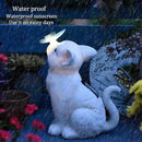 Cat Garden Figurines Outdoor Decor Solar Statue with LED Lights for Patio Lawn Yard Art Decoration Housewarming Garden Gift by CozyNest Decor