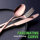 Copper/Rose Gold Silverware Set, OGORI 40-Piece Stainless Steel Flatware Set, Kitchen Utensil Set Service for 8, Mirror Polished Tableware Cutlery Set for Home and Restaurant, Dishwasher Safe by CozyNest Decor