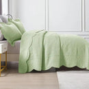 MarCielo 3-Piece 100% Cotton Oversized Bedspread Lightweight Quilt Coverlet Embroidery Farmhouse Bedding Set (TX Pale Green, Oversized Queen (100"x106")) by CozyNest Decor