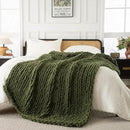 Ultra Soft Chunky Knit Blanket Throw -50x60 Hand Knitted Warm Chenille Throw Blanket, Home Decor Soft Thick Yarn Cable Knit Blanket Breathable Fleece Banket Christmas for Couch Bed Sofa Best GIF by CozyNest Decor