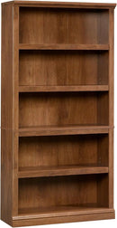 Sauder Miscellaneous Storage 5 Split Bookcase/Book Shelf, L: 35.28" x W: 13.23" x H: 69.76", Oiled Oak finish by CozyNest Decor