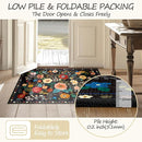 Floral 8x10 Area Rug Machine Washable Soft Print Boho Carpet Non Slip Doormat Low Pile Flower Area Rugs for Living Room Bedroom Nursery Kitchen Dining Room Indoor-Black by TinyTreasures Baby Boutique