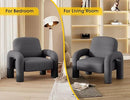 Modern Sherpa Accent Chair, Teddy Upholstered Arm Single Sofa, Cozy Fluffy Reading Chair for Living Room, Bedrooms, Corner (Grey) by CozyNest Decor