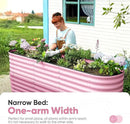 KING BIRD Raised Garden Bed 2.85 ft Tall 9 in 1 Galvanized Planter Garden Box Outdoor for Gardening, Deep Root Vegetables, Flowers 94.5X23.6X34.2 in, Pink by GreenHaven Gardens