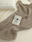 YnM Chunky Throw Blanket, Medium-Weight, Hand Knitted, Skin Friendly, Ventilated and Breathable, Machine Washable, Home Décor Piece for Couch, Sofa and Bed (Beige, 40x50 Inch) by CozyNest Decor