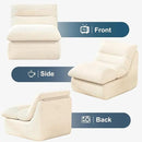 Misolant Bean Bag Chairs，Big Corduroy Fabric Sofa Bean Bag Chair for Adults and Teens with High-Resilience Sponge, Non-Slip Base Floor Lounge Sofa for Home, Living Room, Bedroom, Gaming Beige White by CozyNest Decor