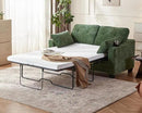CHIC HOUSE Pull Out Sofa Bed, Full Size Sleeper Sofa, 2-in-1 Convertible Chenille Couch with USB Charging, Memory Form Couch for Living Room, Apartment & Small Space (Green, Chenille - Full) by CozyNest Decor