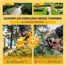 Hedge Trimmer Cordless, 2 in 1 Grass Shears Hedheld and Electric Hedge Trimmer, 22V Mini Battery Hedge Trimmers Clippers with Rechargeable Battery and Charger for Garden and Lawn by GreenHaven Gardens