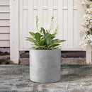 Kante 12.6" Dia Round Concrete Planter, Modern Style Large Cylindrical Plant Pot with Drainage Hole and Rubber Plug for Indoor Outdoor Patio, Natural Concrete by GreenHaven Gardens