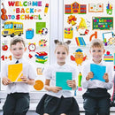 9 Sheets Back to School Window Clings, Double-Sided Window Clings for Classroom, Bus Apple Pencil First Day of School Book Window Stickers for First Day of School Decorations Supplies Decor by CozyNest Decor