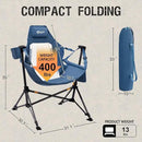 Portal Hammock Camping Chair, Portable Outdoor Swinging Chairs, Rocking Chair for Adults with Adjustable Back and Height for Lawn, Backyard, Patio, Supports 400 lbs, Breathable Mesh High Back, Blue by GreenHaven Gardens