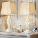 Vintage Table Lamps Set of 2, 28.5'' High Bedside Lamps with Fabric Shade, Farmhouse Nightstand Lamps with USB A+C Ports and Nightlight - Perfect for Living Room Bedroom Office Study (Bulb Included) by CozyNest Decor