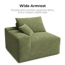 LIKIMIO 120" Modern L-Shaped Modular Sectional Sofa for Living Room, Corduroy Upholstery Green, Oversized 3-Seater Couch with Deep Seat and Movable Ottoman – No Assembly by CozyNest Decor