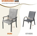 UDPATIO Outdoor Dining Chairs Set of 4, High Back Wide Seat Patio Furniture Chairs with All Weather Breathable Textilene, for Lawn Garden Backyard, Grey White by GreenHaven Gardens