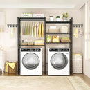 Ulif 65.3" W x 13.4" D x 77.5" H Clothes Drying Rack, 5 Tiers Over Washer and Dryer Laundry Room Storage and Organizer, Heavy-Duty Space Saver, Black by CozyNest Decor