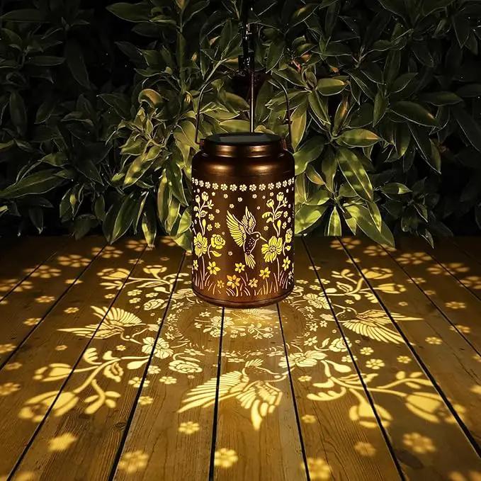 2 Pack Solar Lanterns Outdoor Waterproof, Hummingbird Garden Decor Gifts for Women Mom Grandma Hanging Solar Lights Metal Solar Decoration Outside for Yard, Patio, Lawn, Pathway, Landscape, photo 2 of 6