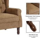 Accent Chair, Upholstered Armchair with Button Tufted High Back & Solid Wood Legs, Comfy Wingback Reading Single Sofa Chair for Small Spaces, Living Room, Bedroom (Brown, Set of 2) by CozyNest Decor