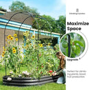 KING BIRD Raised Garden Bed with Arched Trellis Galvanized Planter Garden Box Outdoor for Gardening, Climbing Vegetables, Flowers 7.87x3.94x0.98 Ft, Dark Grey by GreenHaven Gardens