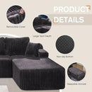 Hobestluk Modular Sectional Sofa Couches 108" L-Shape Couch 3 Seat Modular Sofa Memory Foam Sectional Couches for Living Room, Boneless Couch with Oversized Chaise (Grey, Right Facing) by CozyNest Decor