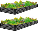 Land Guard 12×4×1ft Galvanized Raised Garden Bed Kit for Vegetables 2 Pack, Galvanized Super Large Metal Planter Raised Garden Boxes Outdoor (Gray) by GreenHaven Gardens