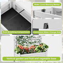 Elevated Raised Garden Bed with Trellis,Outdoor Large Resin Patio Planter Box Stand Divisible with Drain Plug,Water Monitor for Plants Vegetables Flowers Fruits (Ashen, 43.43 * 18.27 * 64.29) by GreenHaven Gardens