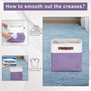 Collapsible Fabric Storage Cubes 11x11 Cube Storage Bins, 4 Pack Closet Baskets Box with Handles for Organizing, Shelf, Toys, Clothes, Home, Office, Nursery (Purple&White) by TinyTreasures Baby Boutique