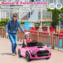 Costzon Ride on Car, 12V Licensed Ford Mustang Shelby GT500 Kids' Electric Vehicles w/Remote Control, USB Port, Radio, Music, Player, High Low Speed & Soft Start, Racing Kids Car for Toddlers (Pink) by TinyTreasures Baby Boutique