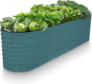Galvanized Raised Garden Beds Outdoor // 8×2×2 ft Planter Raised Beds for Gardening, Vegetables, Flowers (Turquoise) // Large Metal Garden Box // Patented Tool-Free Design by GreenHaven Gardens