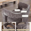 Charcoal Grey Chenille Dining Chairs Set of 2, Modern Barrel Dining Room Chairs Upholstered Accent Chair with Arms and Round Back for Living Room Kitchen Armchair No Assembly Needed by CozyNest Decor