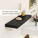 Dreamland 40 Inches Floating Shelves for Wall, 9.3" Deep Long Floating Shelves Set of 2, Large Display & Storage Shelf, Wall Shelf for Bathroom Bedroom Living Room Kitchen Office, Black by CozyNest Decor