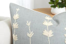 VAGMINE Hand Embroidered Daisy Accent Throw Pillow Cover - 20x20 Inches Square - 100% Cotton Robins Egg Decorative Cushion Cover for Couch, Sofa, Chair - Textured Embroidery - Boho Floral Home Décor by CozyNest Decor